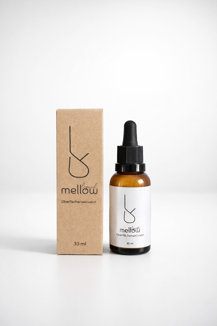 Mellow Liquid Verpackung und Flasche